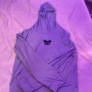 Adorable solid blue butterfly hoodie!!